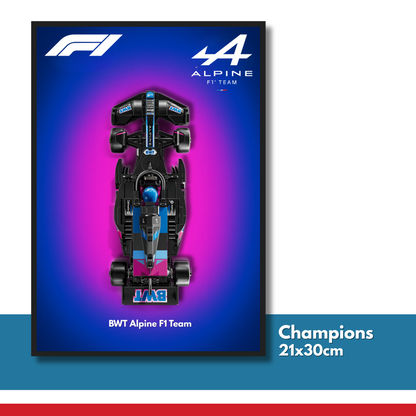 DisplayFrame BWT F1 Alpine Formula 1 Team 21x30cm