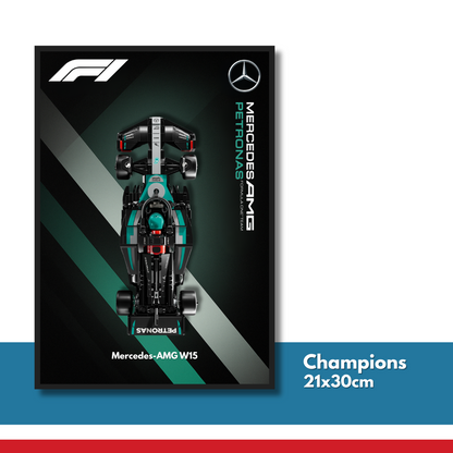 DisplayFrame F1 Mercedes Petronas AMG W15 21x30cm